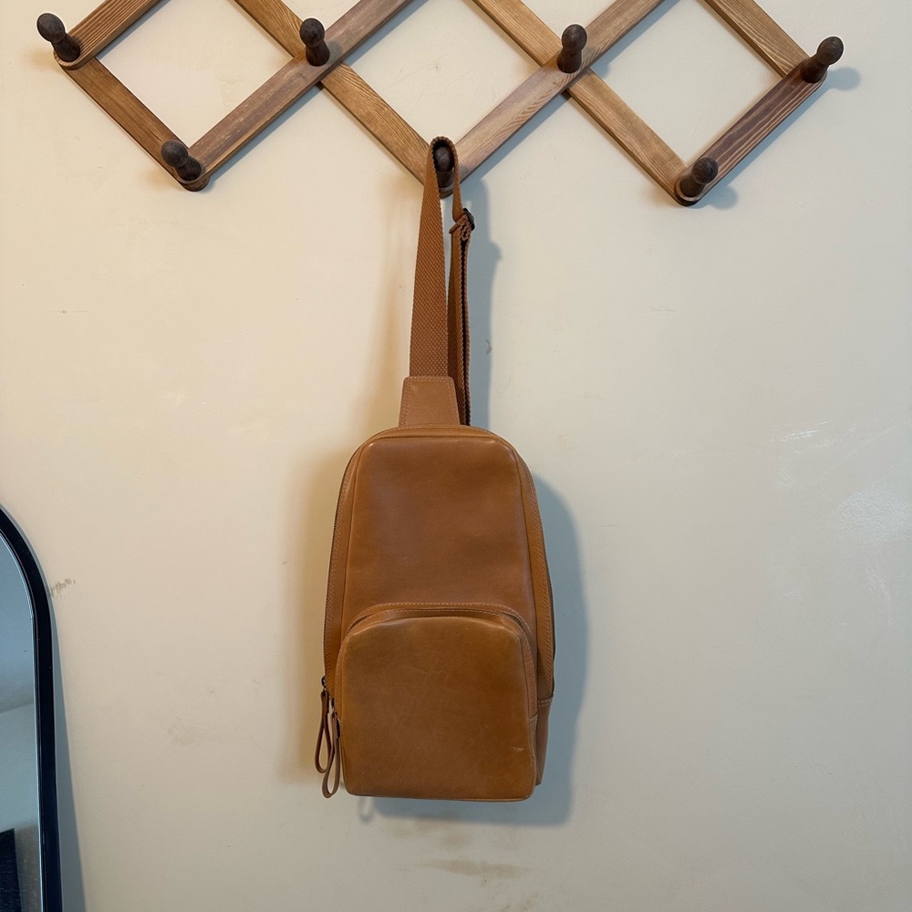 Leather Sling Bag in Tan form ABLE - Picture 2 of 13